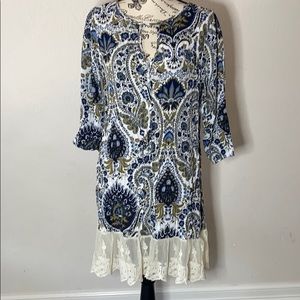 💙 UMGEE PAISLEY DRESS LACE TRIM SIZE SMALL 💙